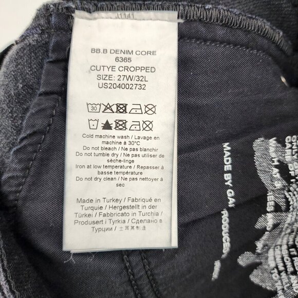 GANNI Cutye Cropped Jeans High Rise Black Organic Cotton - Picture 6 of 7